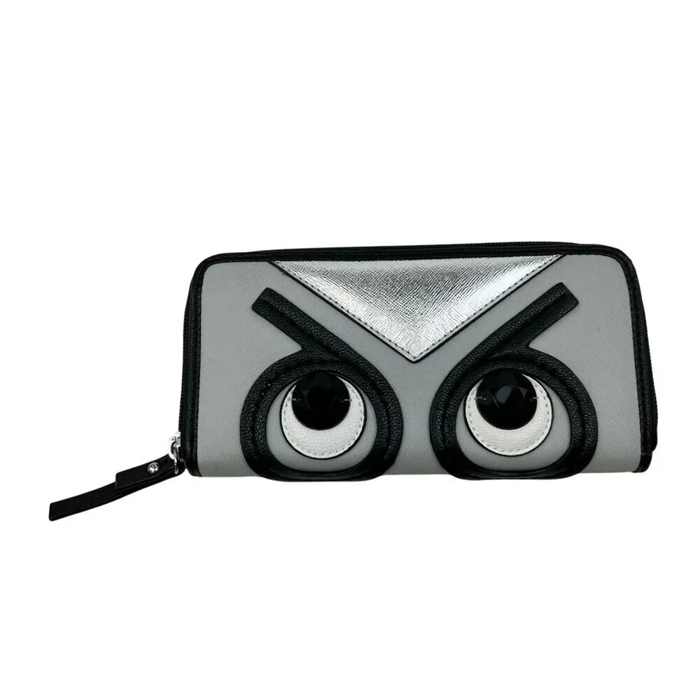 Nine West Organizer Wallet Silver/Black/White Zip